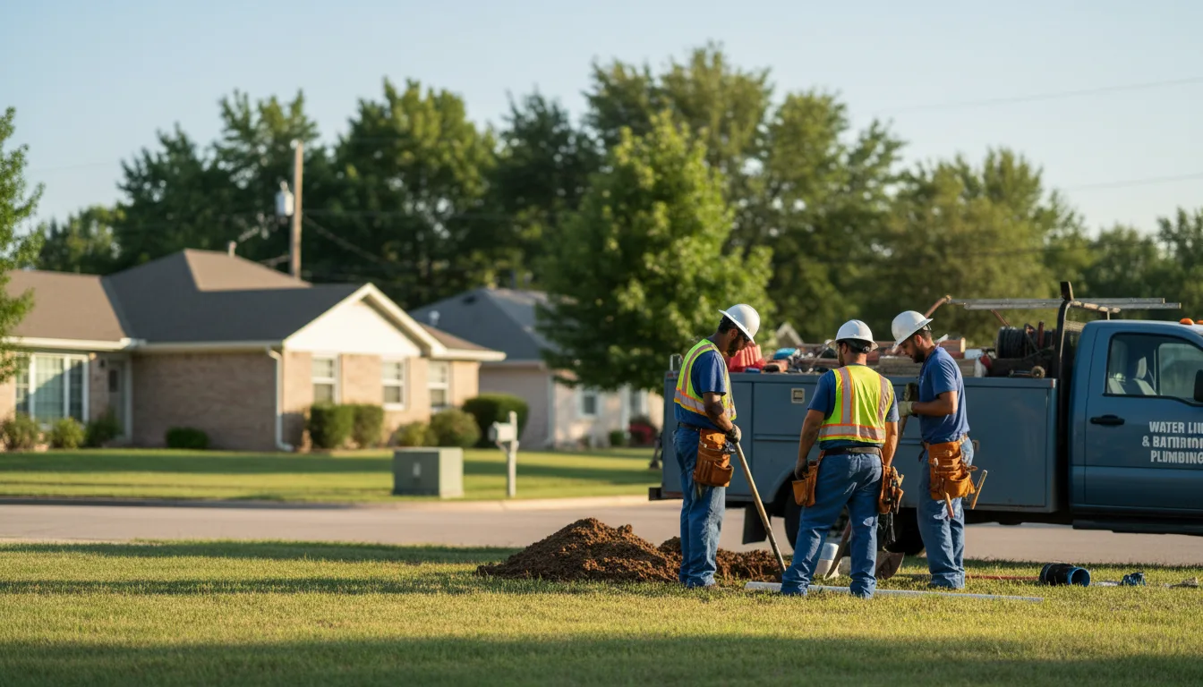 Residential water line and bathroom plumbing service in Texola, OK